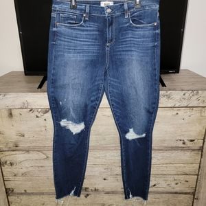 Paige Distressed Skinny Jeans - Size 32